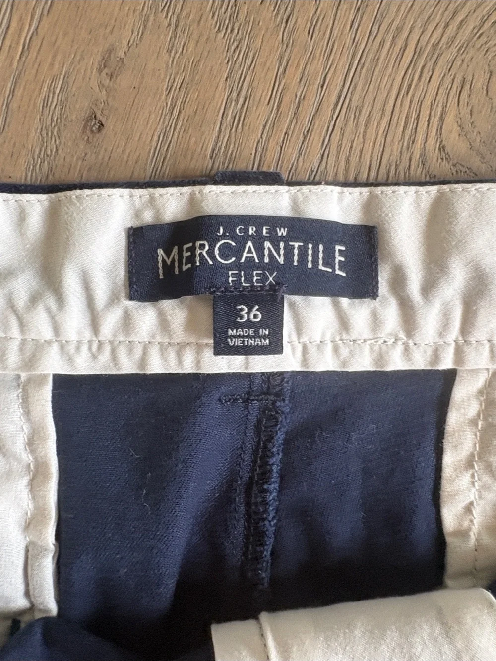 J. Crew Navy Flat-Front Cotton Chino Shorts